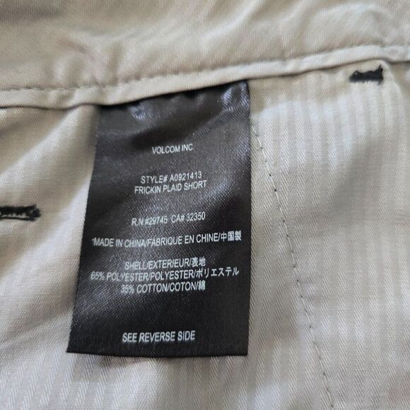 VOLCOM Frickin Plaid Short Mens Size 31 Black Gray - Picture 10 of 11